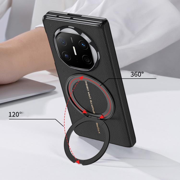 For Huawei Mate X6 GKK Full Cover Flip Phone Leather Case with Magnetic Rotating Stand