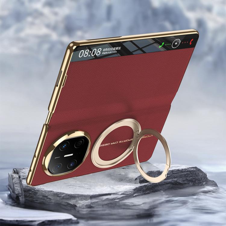 For Huawei Mate X6 GKK Full Cover Flip Phone Leather Case with Magnetic Rotating Stand