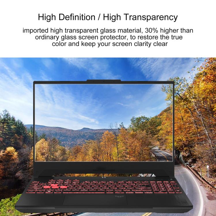 For ASUS TUF Gaming A15 FA507NVR 15.6 2pcs 9H 0.3mm Explosion-proof Tempered Glass Film
