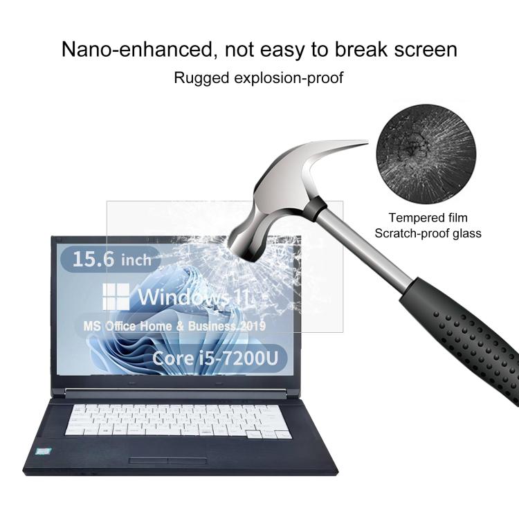 For Fujitsu LIFEBOOK A577 15.6 25pcs 9H 0.3mm Explosion-proof Tempered Glass Film