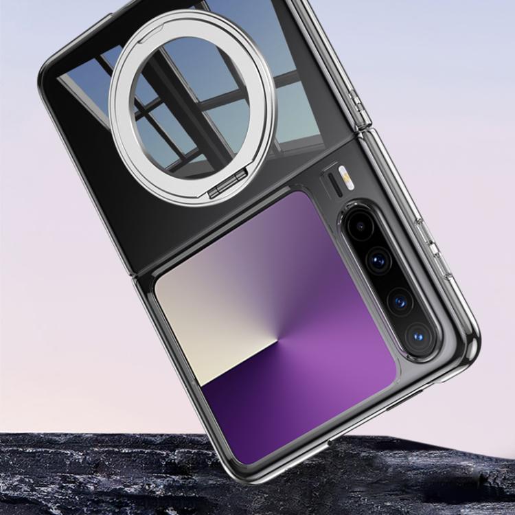 For Huawei Pura X GKK Ultra-thin Full Cover Phone Case with Magnetic Rotating Stand - Transparent
