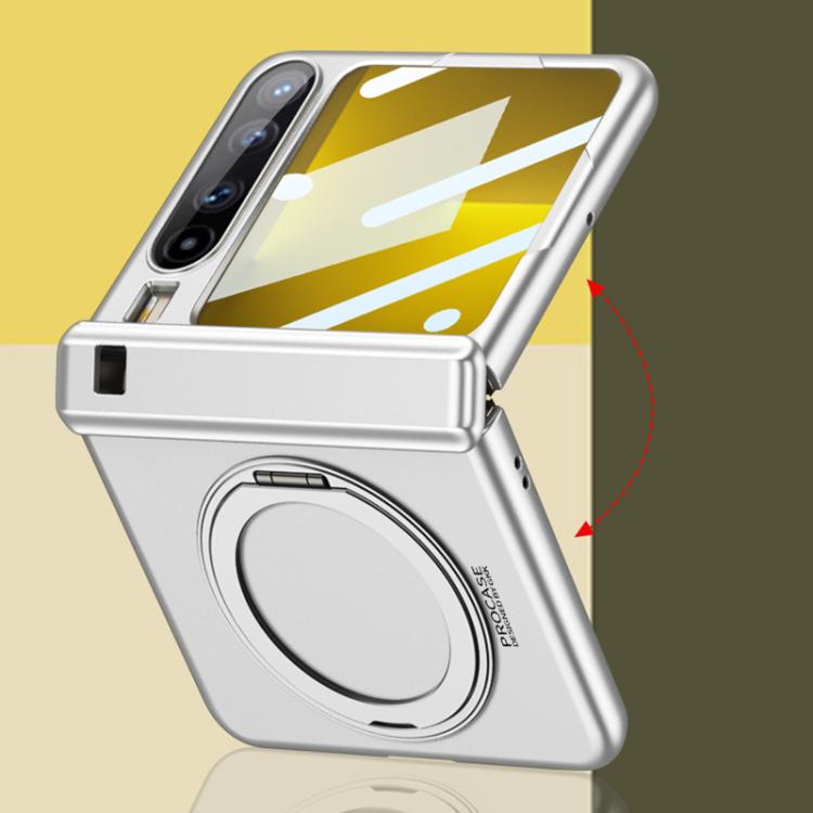 For Huawei Pura X GKK Ultra-thin Full Cover Magnetic Folding Hinge Phone Case with Rotating Bracket