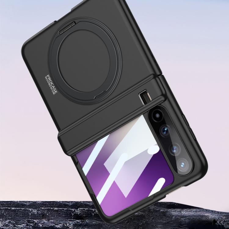 For Huawei Pura X GKK Ultra-thin Full Cover Magnetic Folding Hinge Phone Case with Rotating Bracket