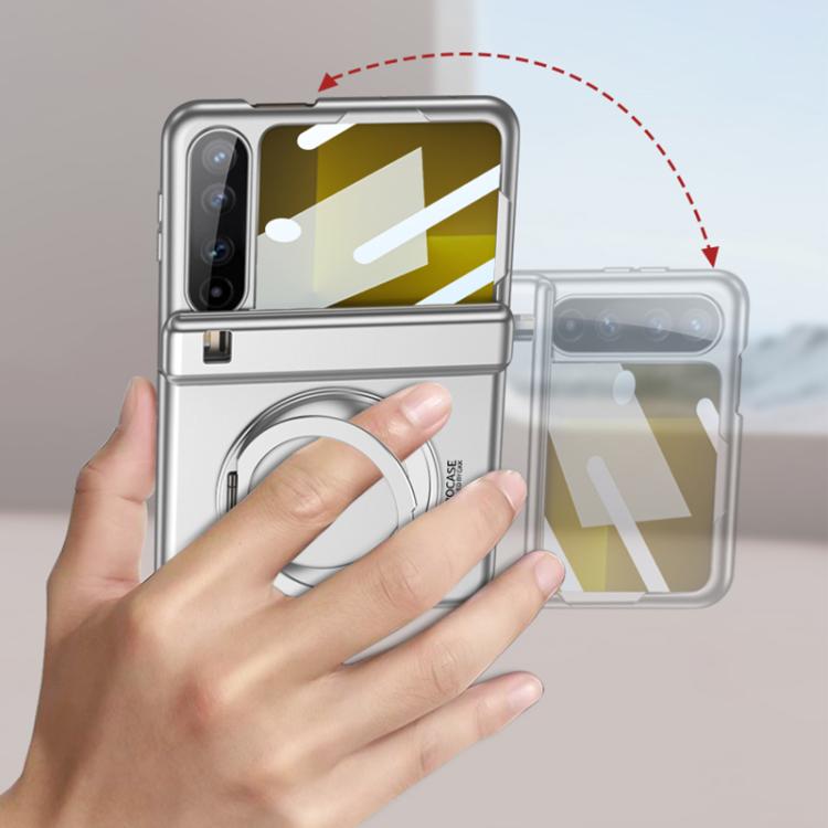 For Huawei Pura X GKK Ultra-thin Full Cover Magnetic Folding Hinge Phone Case with Rotating Bracket
