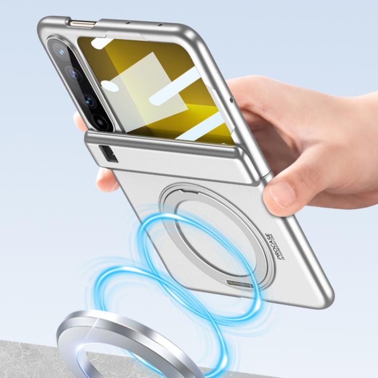 For Huawei Pura X GKK Ultra-thin Full Cover Magnetic Folding Hinge Phone Case with Rotating Bracket