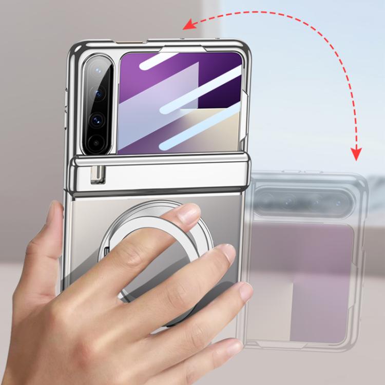 For Huawei Pura X GKK Folding Magnetic Hinge Phantom Phone Case with Rotating Stand