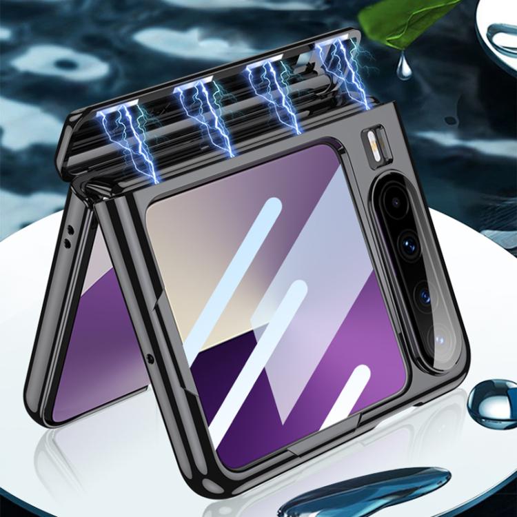 For Huawei Pura X GKK Folding Magnetic Hinge Phantom Phone Case with Rotating Stand
