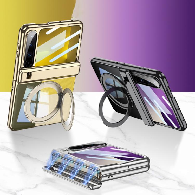 For Huawei Pura X GKK Folding Magnetic Hinge Phantom Phone Case with Rotating Stand