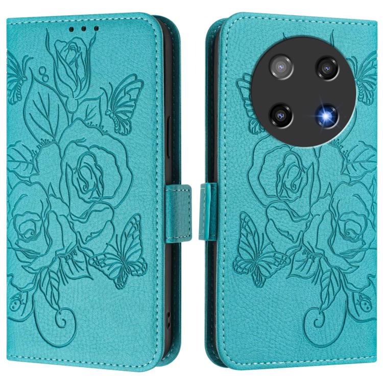 For Coolpad C16 Embossed Rose RFID Anti-theft Leather Phone Case