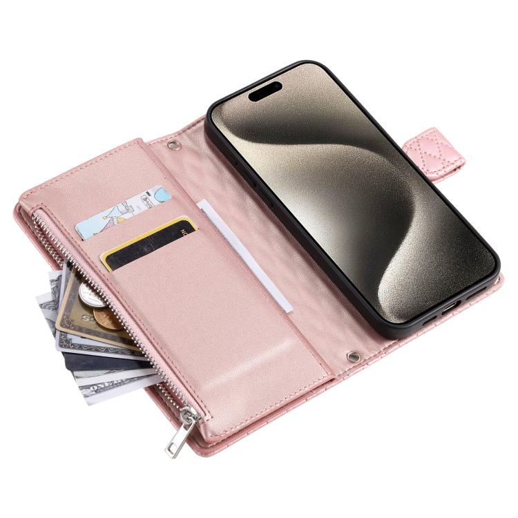 For Honor 400 Lite Global Glitter Lattice Zipper Wallet Leather Phone Case