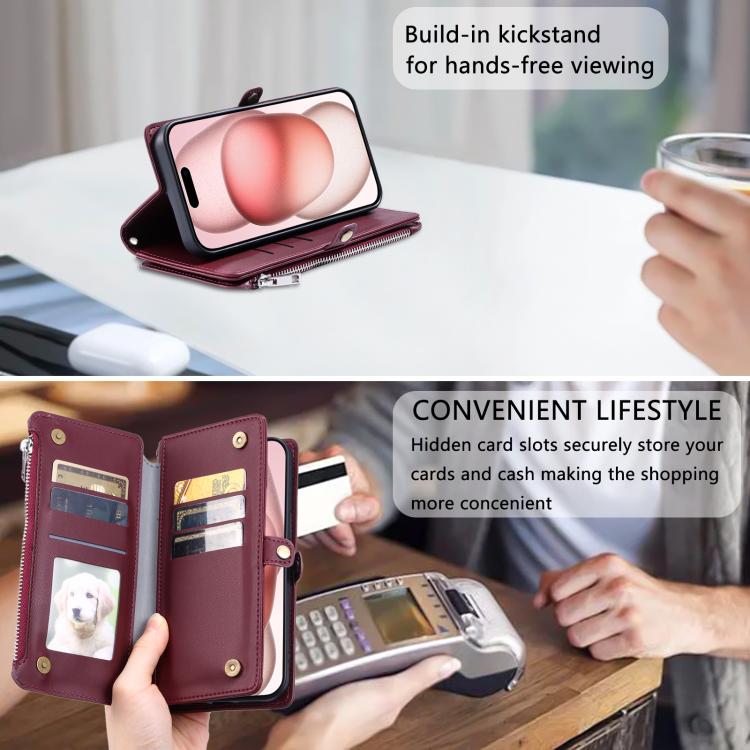 For Honor 400 Lite Global Leather Stitching Multi-card Slot Zipper Phone Case