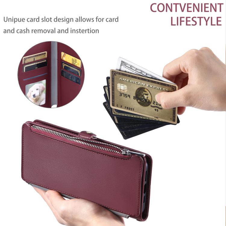 For Honor 400 Lite Global Leather Stitching Multi-card Slot Zipper Phone Case