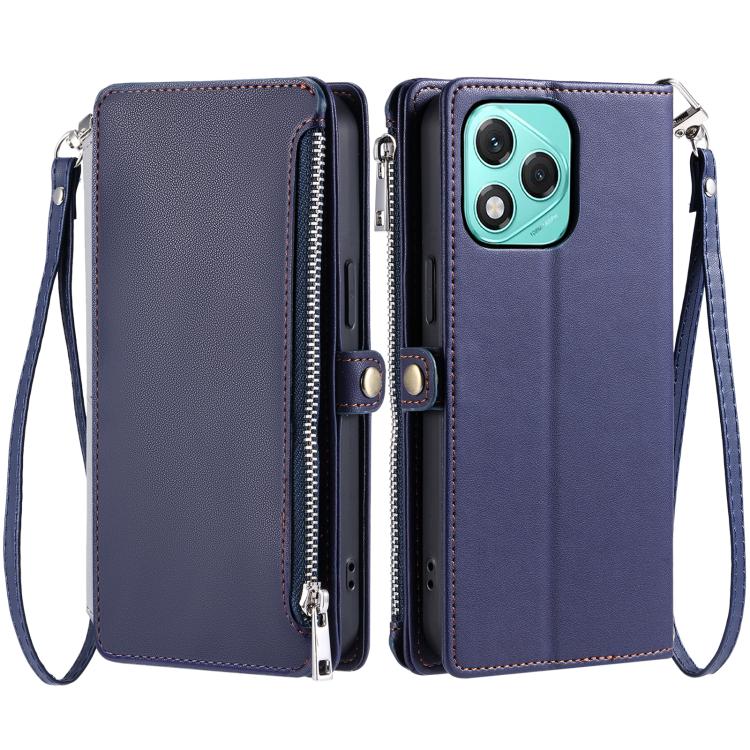 For Honor 400 Lite Global Leather Stitching Multi-card Slot Zipper Phone Case