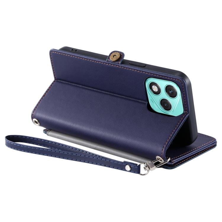 For Honor 400 Lite Global Leather Stitching Multi-card Slot Zipper Phone Case