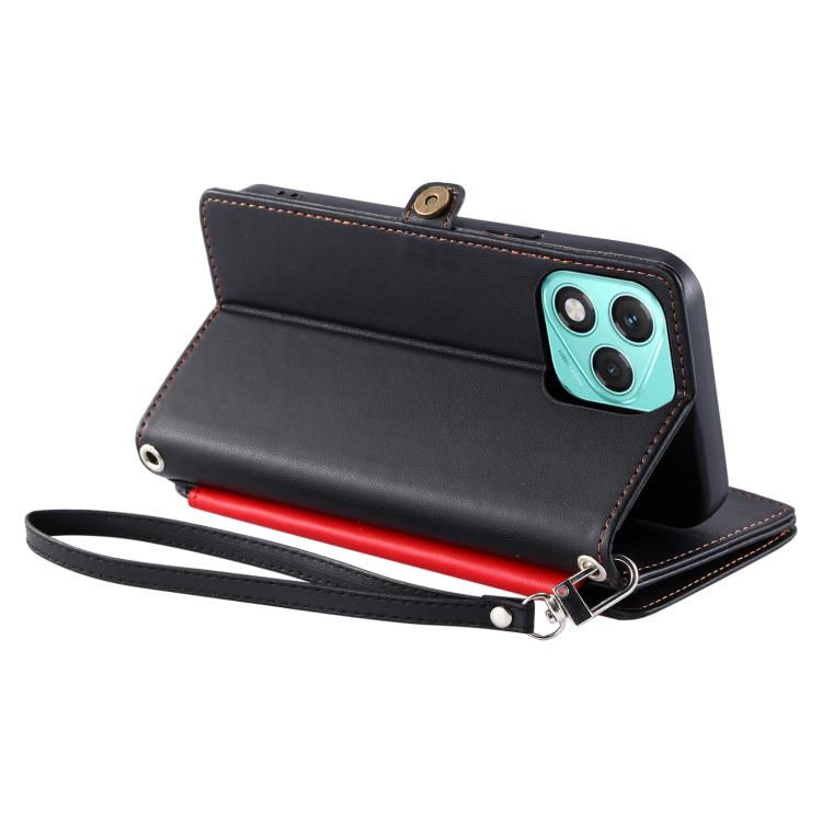 For Honor 400 Lite Global Leather Stitching Multi-card Slot Zipper Phone Case