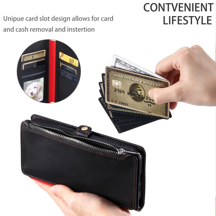 For Honor 400 Lite Global Leather Stitching Multi-card Slot Zipper Phone Case