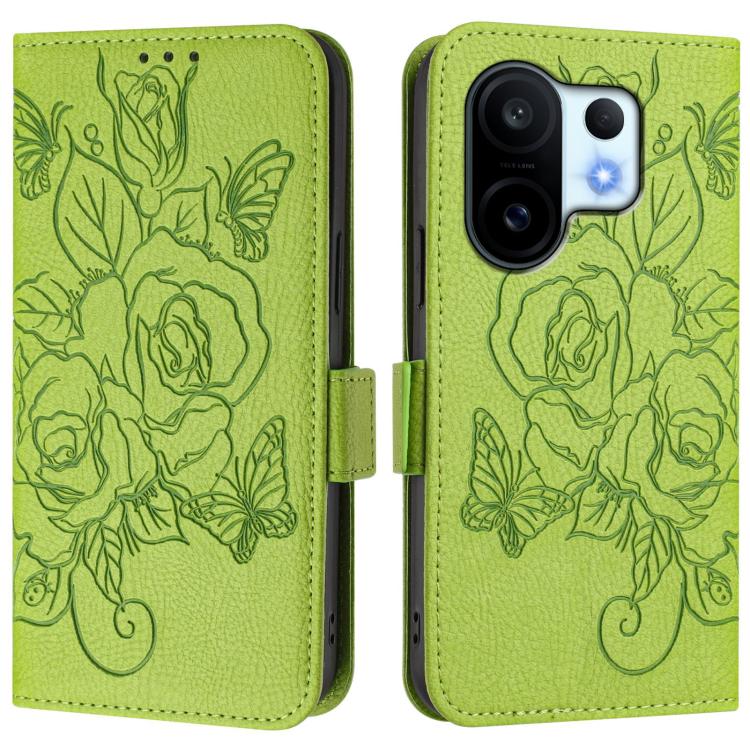 For vivo S30 Pro mini Embossed Rose RFID Anti-theft Leather Phone Case