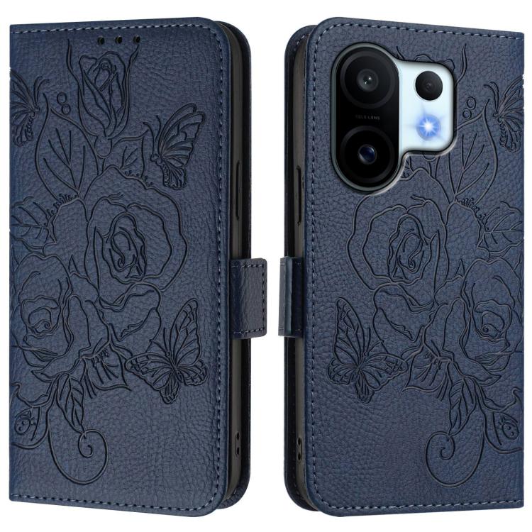 For vivo S30 Pro mini Embossed Rose RFID Anti-theft Leather Phone Case