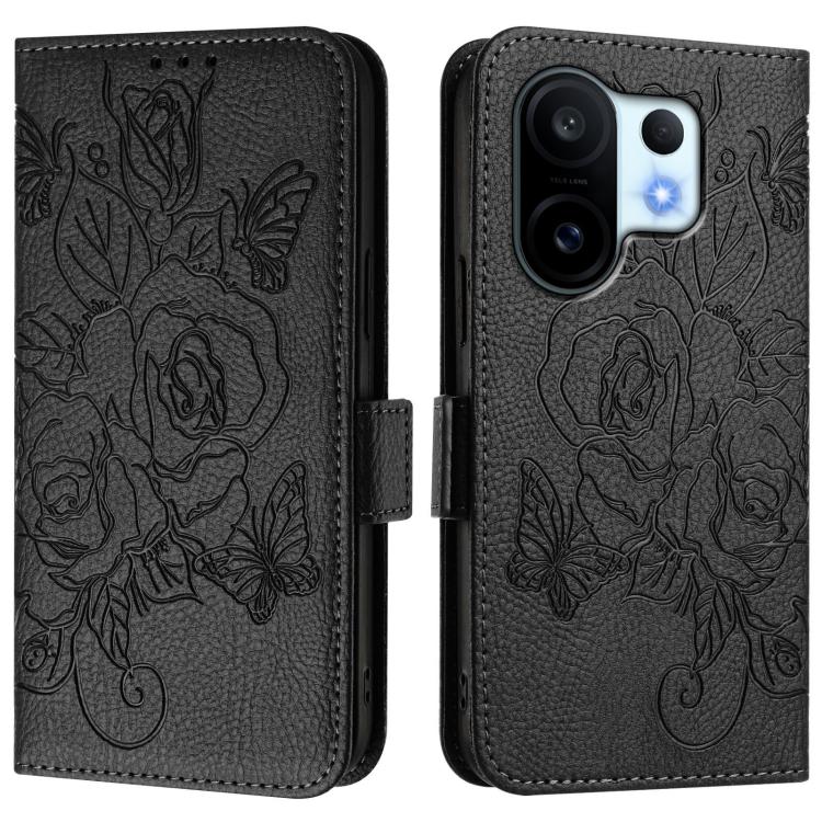For vivo S30 Pro mini Embossed Rose RFID Anti-theft Leather Phone Case