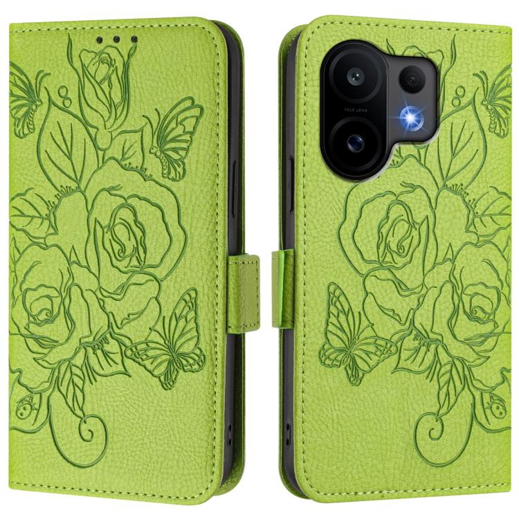 For vivo S30 Embossed Rose RFID Anti-theft Leather Phone Case