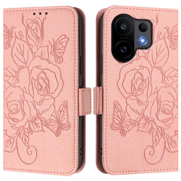 For vivo S30 Embossed Rose RFID Anti-theft Leather Phone Case