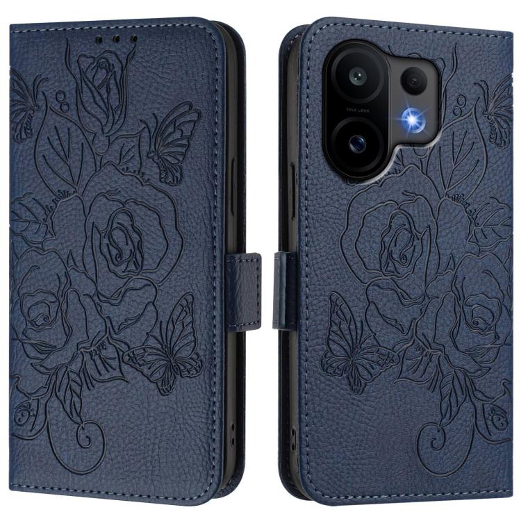 For vivo S30 Embossed Rose RFID Anti-theft Leather Phone Case