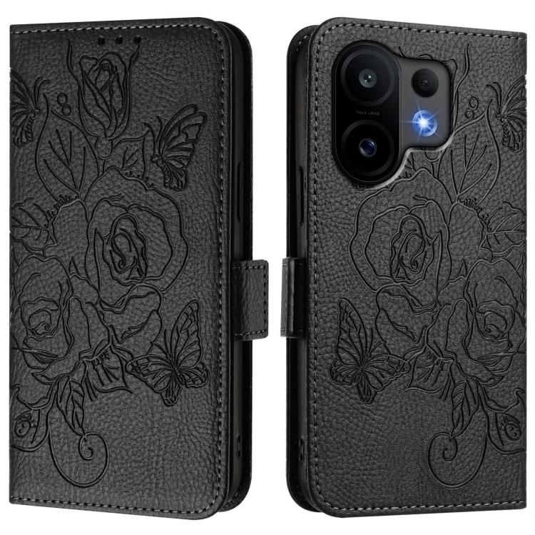 For vivo S30 Embossed Rose RFID Anti-theft Leather Phone Case