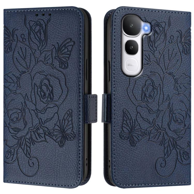 For vivo Y400 5G Global Embossed Rose RFID Anti-theft Leather Phone Case