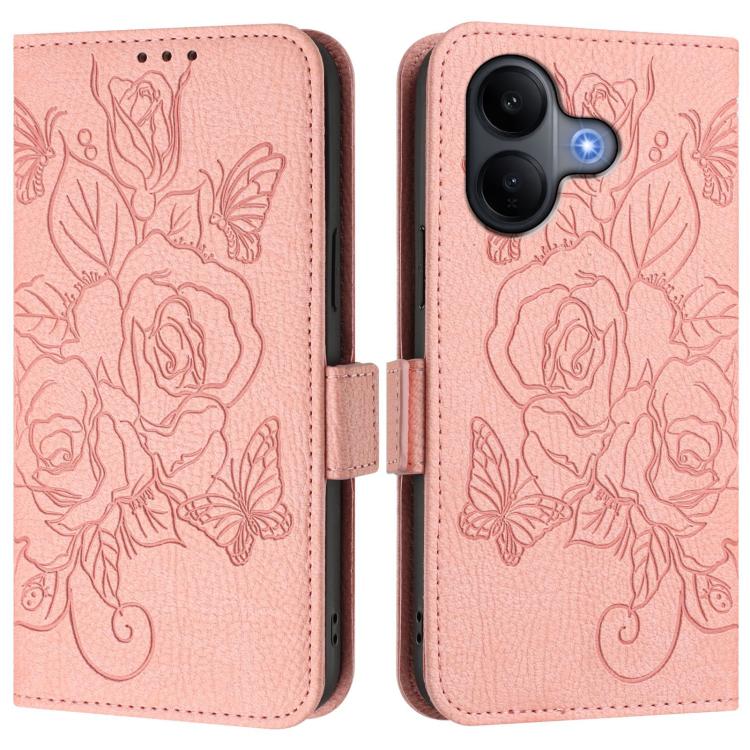 For vivo V60 Lite 5G Global Embossed Rose RFID Anti-theft Leather Phone Case