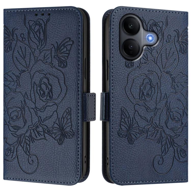 For vivo V60 Lite 5G Global Embossed Rose RFID Anti-theft Leather Phone Case