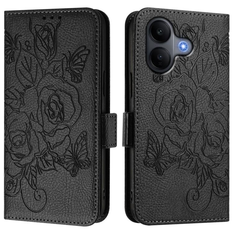 For vivo V60 Lite 5G Global Embossed Rose RFID Anti-theft Leather Phone Case