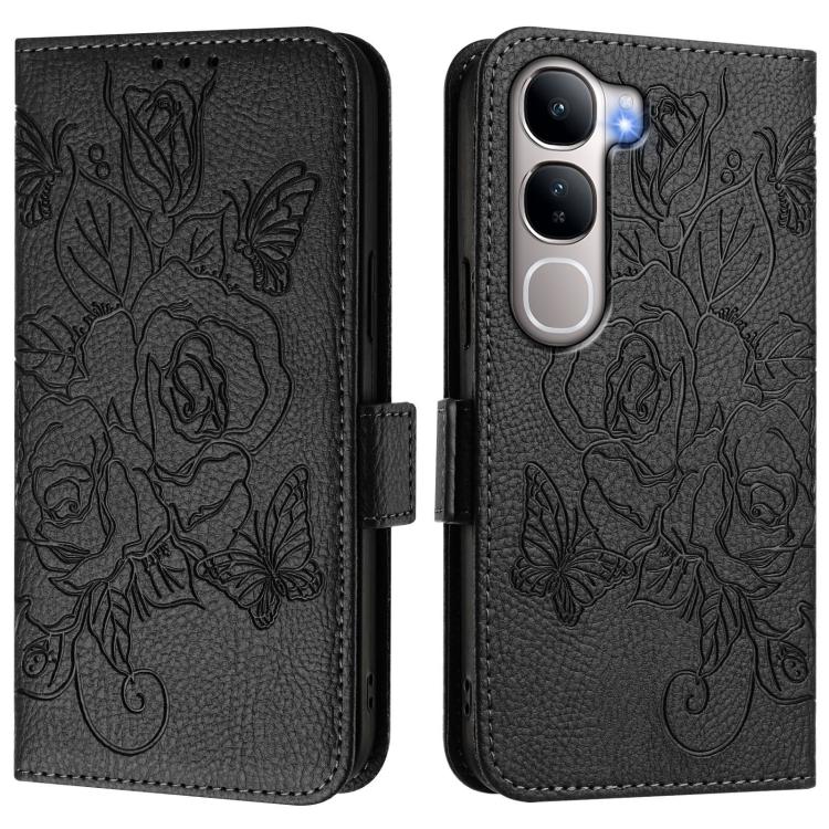 For vivo Y31 5G Global Embossed Rose RFID Anti-theft Leather Phone Case