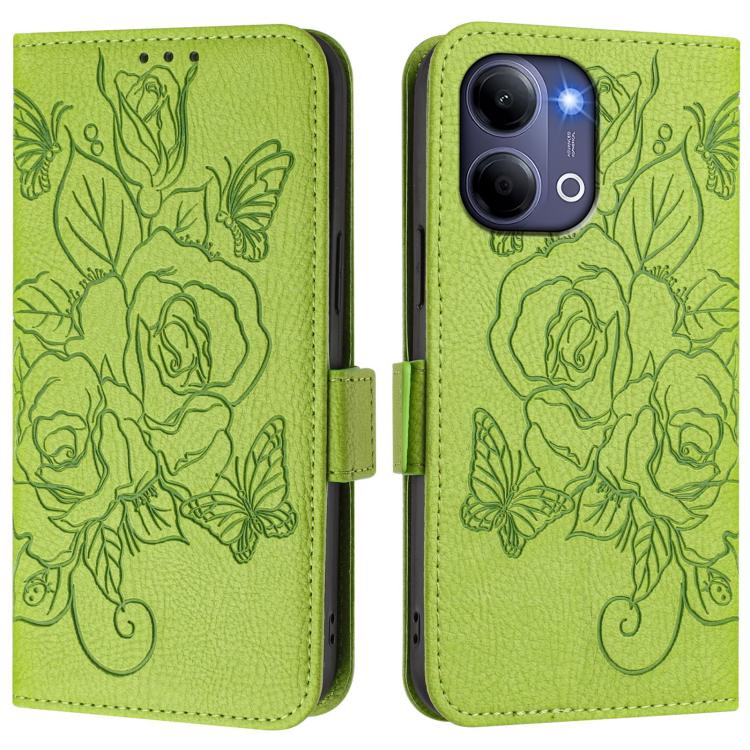 For vivo Y21 5G 2026 / vivo Y05 4G Embossed Rose RFID Anti-theft Leather Phone Case