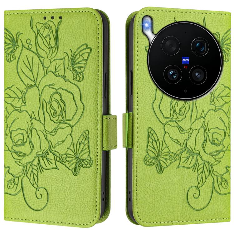 For vivo X300 Ultra Embossed Rose RFID Anti-theft Leather Phone Case
