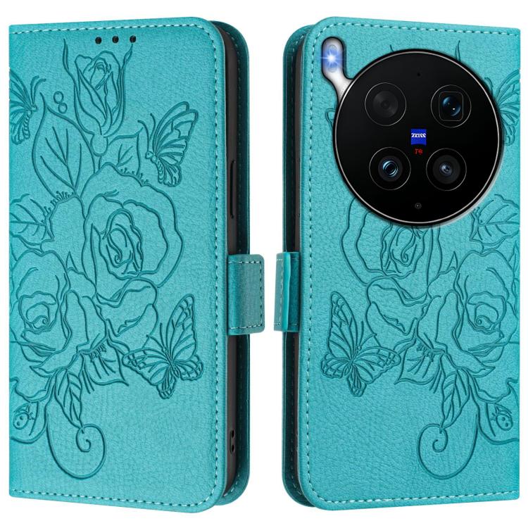 For vivo X300 Ultra Embossed Rose RFID Anti-theft Leather Phone Case