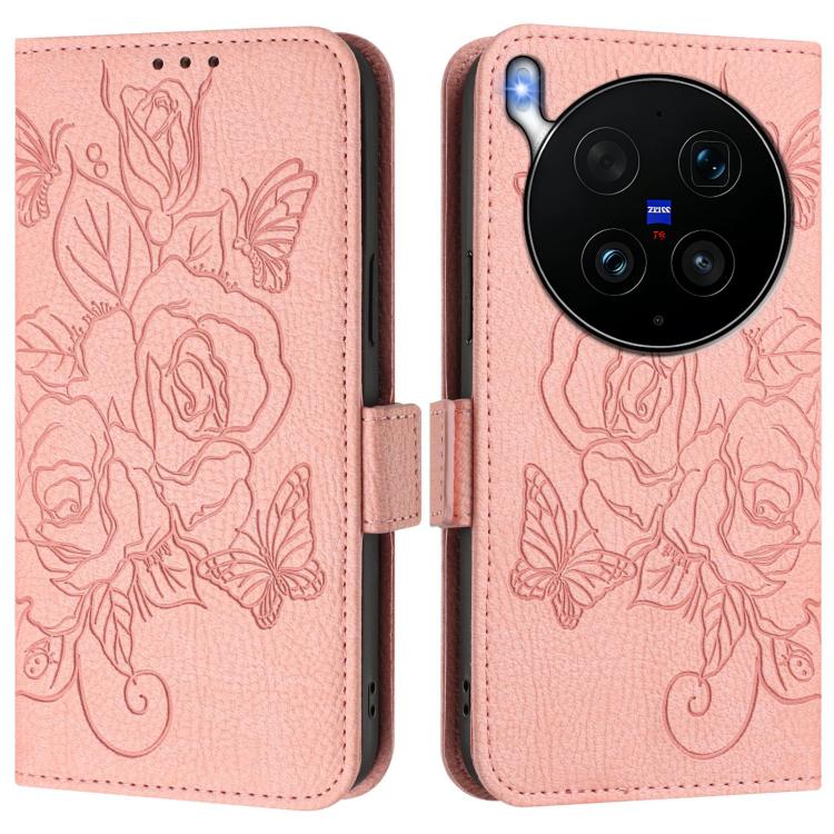 For vivo X300 Ultra Embossed Rose RFID Anti-theft Leather Phone Case