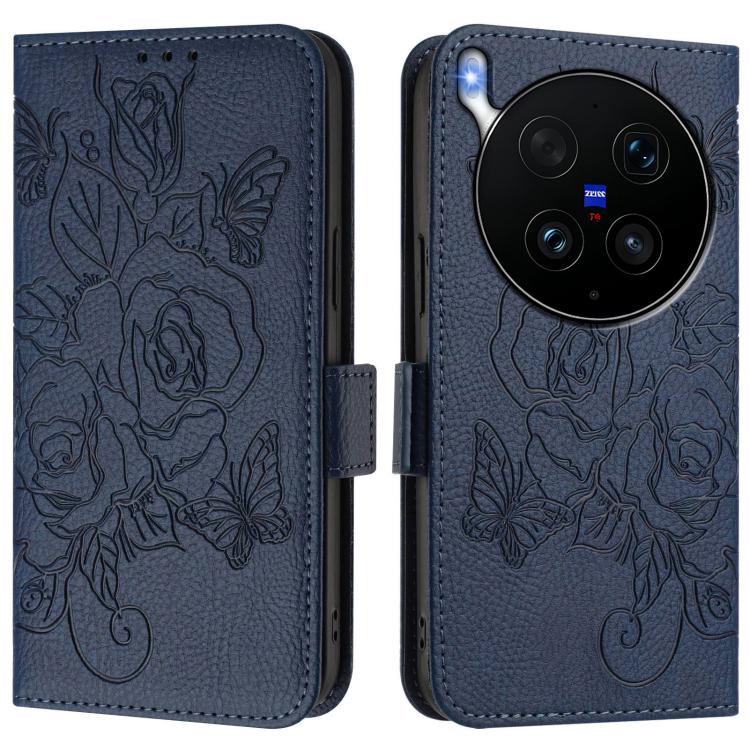 For vivo X300 Ultra Embossed Rose RFID Anti-theft Leather Phone Case