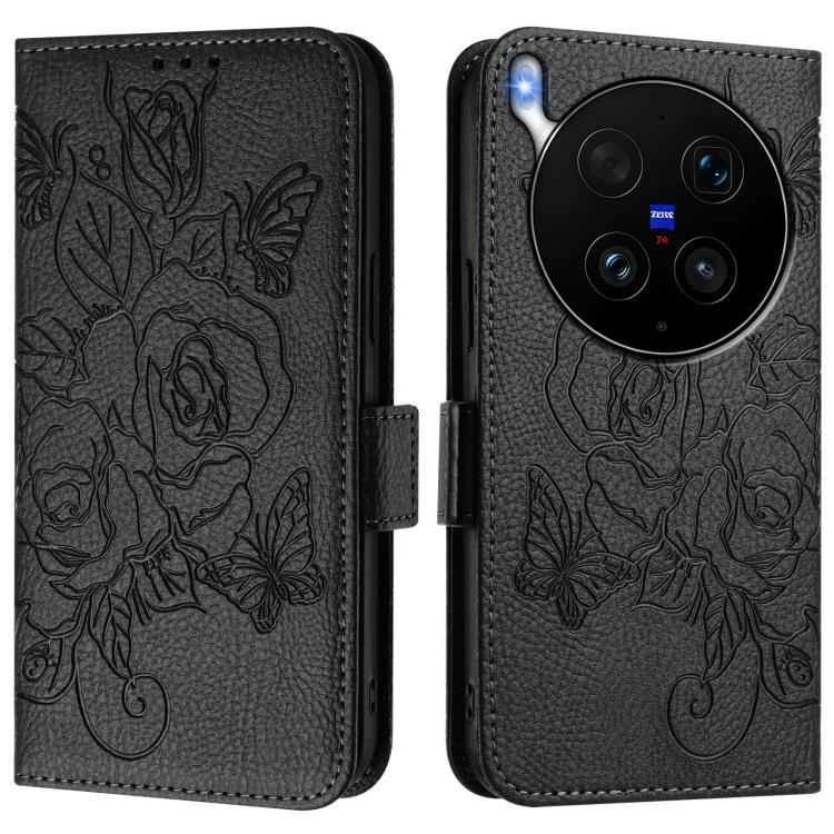 For vivo X300 Ultra Embossed Rose RFID Anti-theft Leather Phone Case