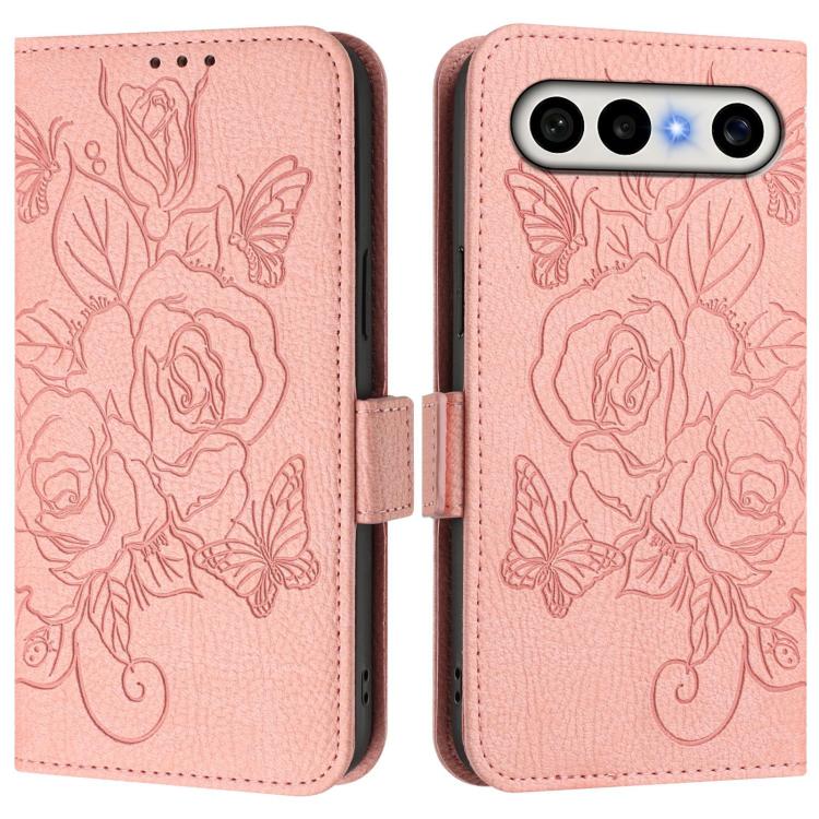 For vivo X300 FE / S50 Pro mini 5G Embossed Rose RFID Anti-theft Leather Phone Case