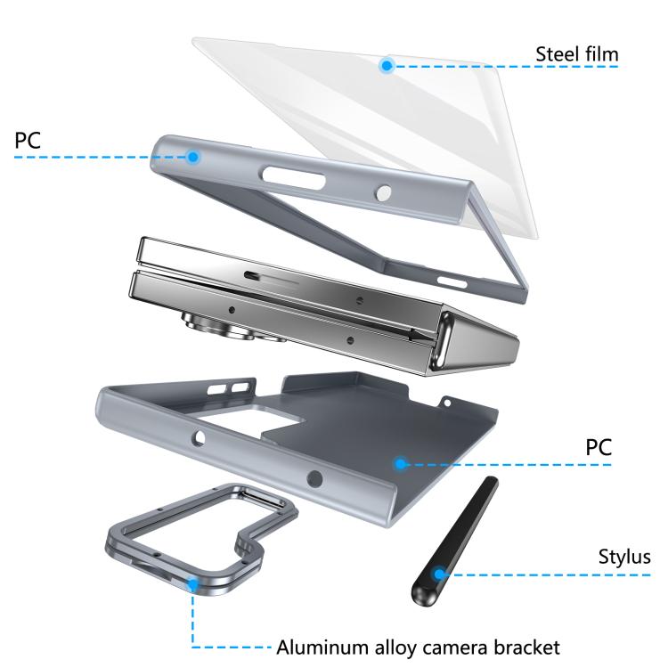 For Samsung Galaxy Z Fold6 5G Integrated Skin Feel Lens Folding Holder Pen Slot Shockproof Phone Case with Pen