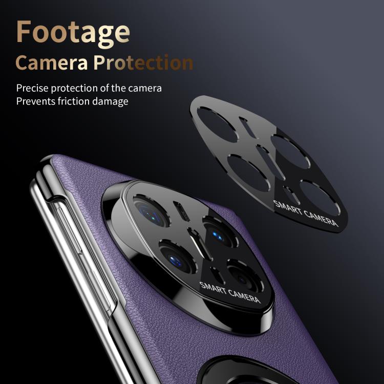 For Huawei Mate X6 Metal Folding Holder Hinge MagSafe Leather Shockproof Phone Case