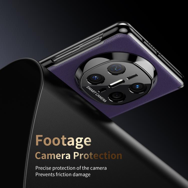 For Huawei Mate X6 Metal Folding Holder Hinge MagSafe Leather Shockproof Phone Case