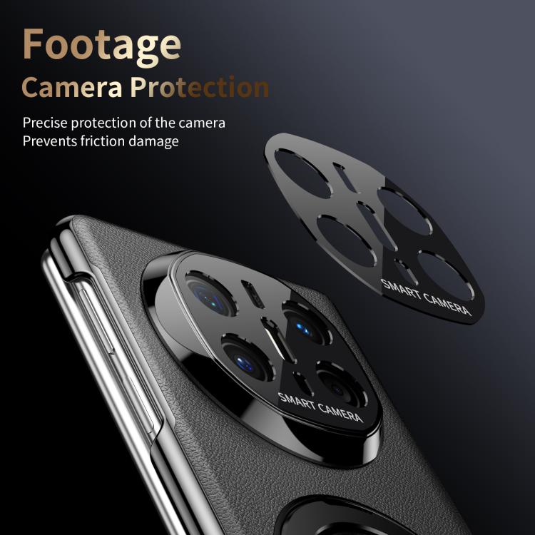 For Huawei Mate X6 Metal Folding Holder Hinge MagSafe Leather Shockproof Phone Case