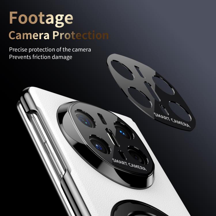 For Huawei Mate X6 Metal Folding Holder Hinge MagSafe Leather Shockproof Phone Case