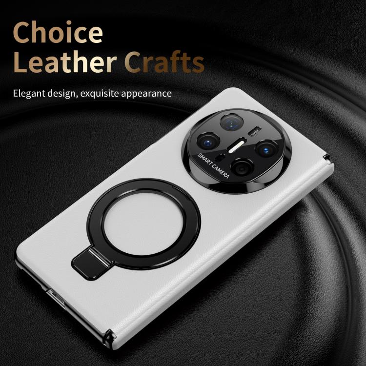 For Huawei Mate X6 Metal Folding Holder Hinge MagSafe Leather Shockproof Phone Case