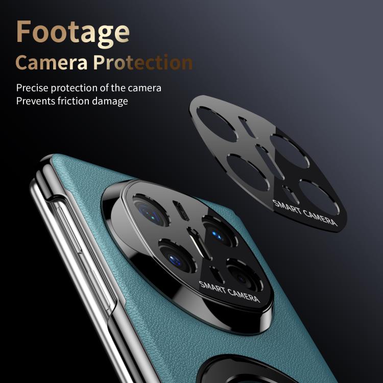 For Huawei Mate X6 Metal Folding Holder Hinge MagSafe Leather Shockproof Phone Case