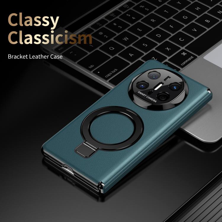 For Huawei Mate X6 Metal Folding Holder Hinge MagSafe Leather Shockproof Phone Case