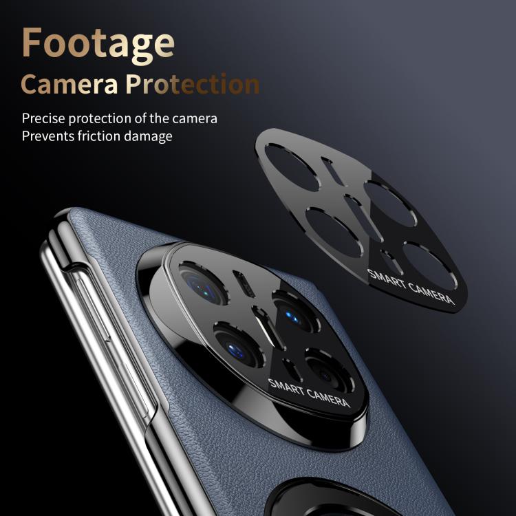 For Huawei Mate X6 Metal Folding Holder Hinge MagSafe Leather Shockproof Phone Case
