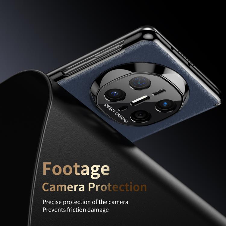 For Huawei Mate X6 Metal Folding Holder Hinge MagSafe Leather Shockproof Phone Case