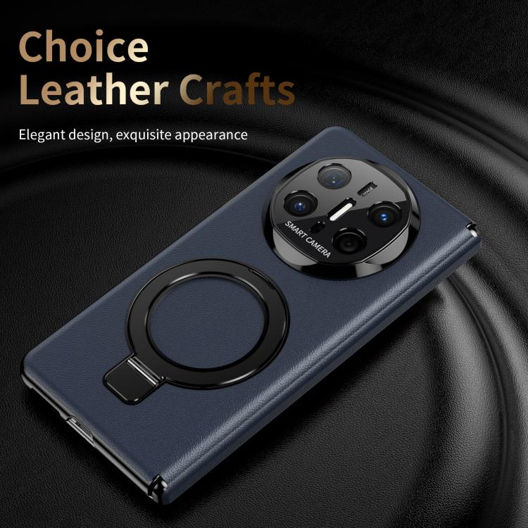 For Huawei Mate X6 Metal Folding Holder Hinge MagSafe Leather Shockproof Phone Case